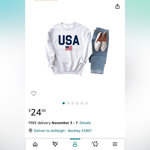 USA sweatshirt • worn once • size medium - Picture 5 of 6